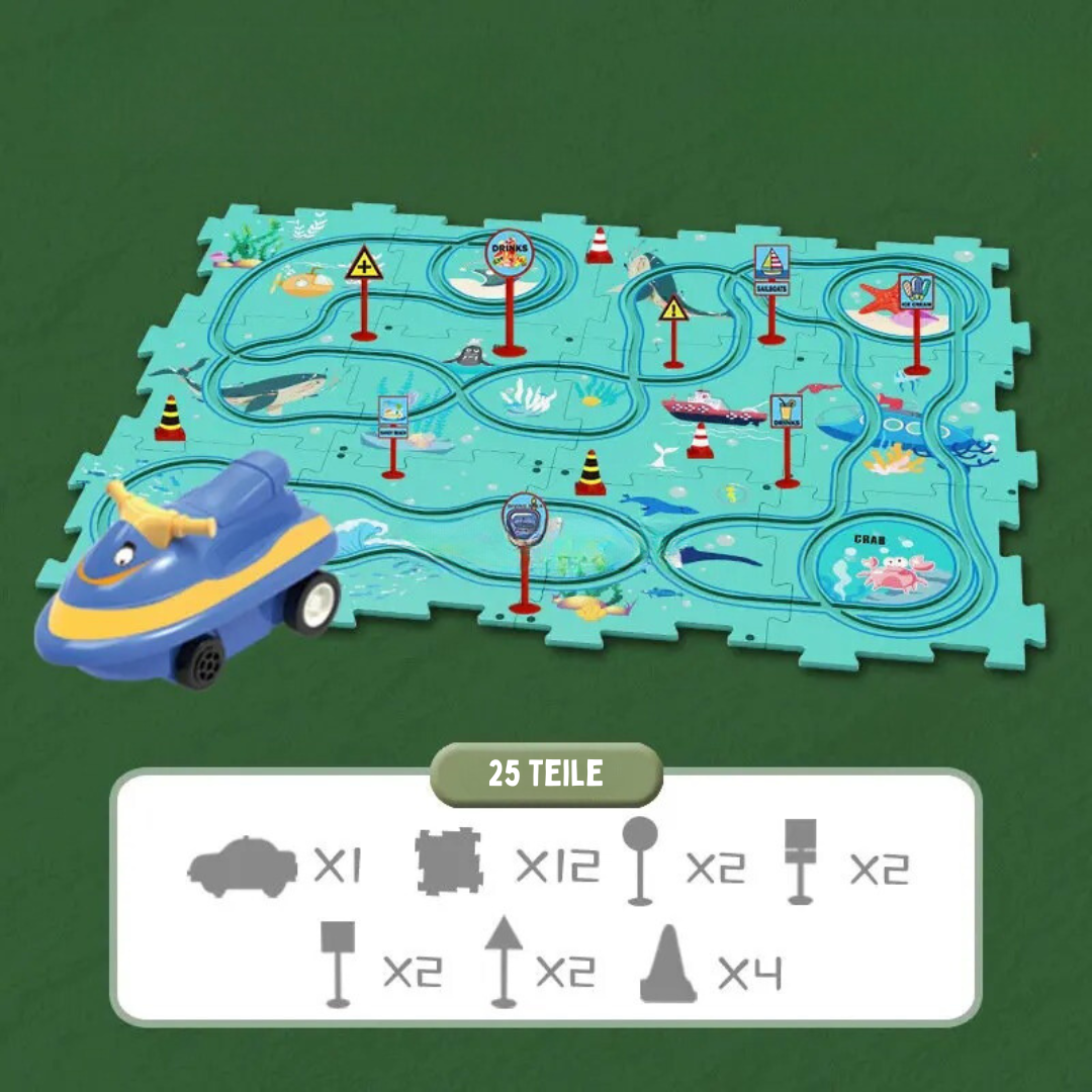 LogicRacer™ – Die kreative Rennbahn für kognitive Entwicklung und Spielspaß ohne Bildschirme!